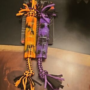 Halloween-Themed Dog Tug Toy - Orange and Purple